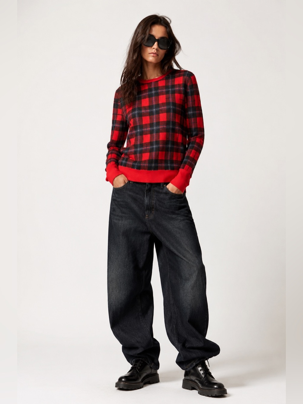 Equipment $425 Shane Scholarly Plaid Wool Crewneck Sweater.